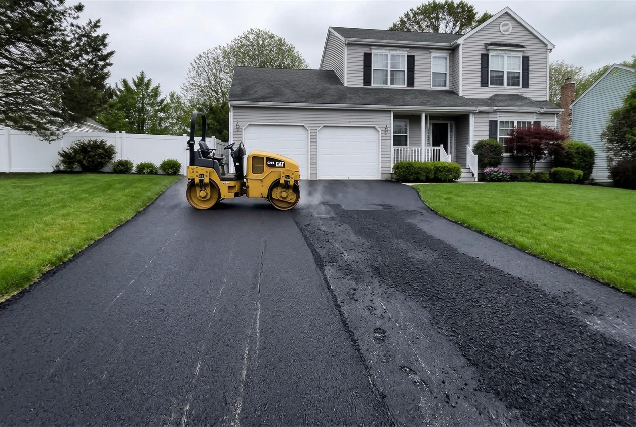 Roller Compaction — asphalt driveway by GDL Exterior Solutions